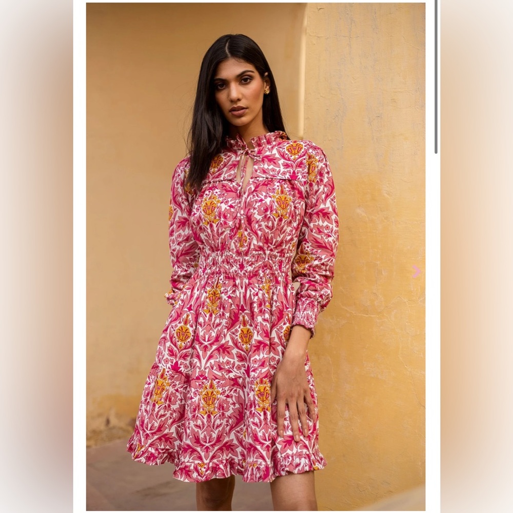 NWT Beyond by Vera Alice Dress Pomegranate Size Small 4-6 pink white $300